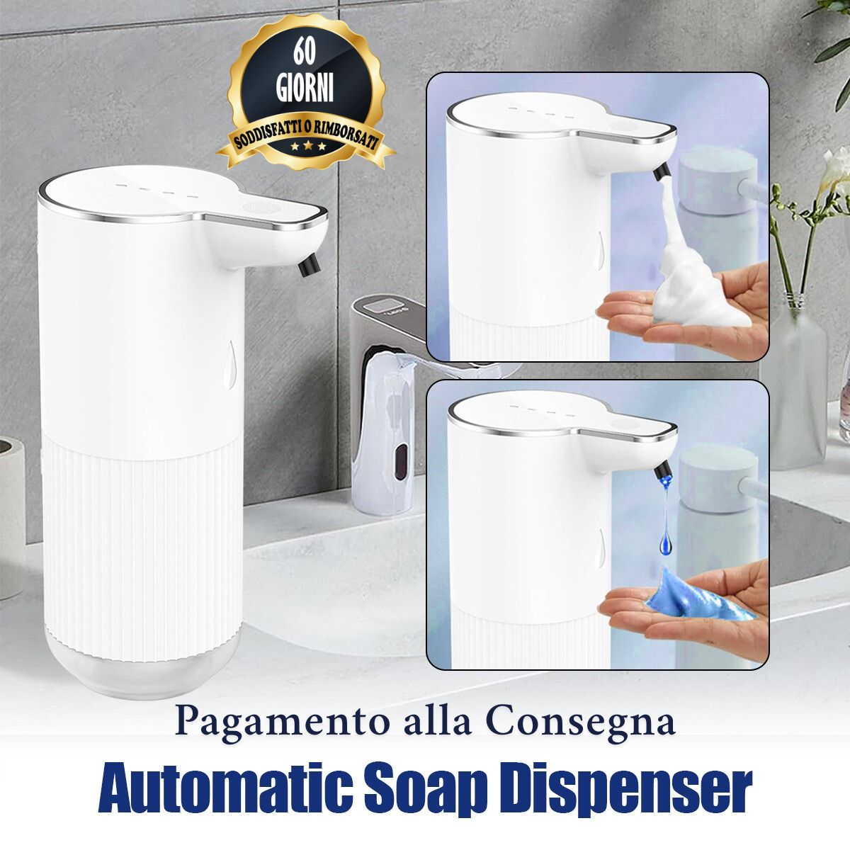 🧼 Dispenser di Sapone Automatico – Liquido o Schiuma 💧